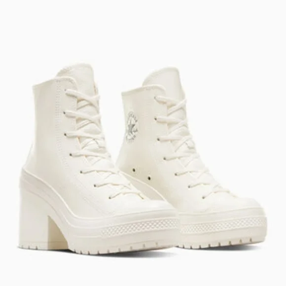 NWT Converse Chuck 70 Deluxe white leather high heeled sz 6.5 never worn - Picture 15 of 16